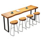 Solid Wood Bar Table Brown Industrial Bar Dining Table with Sled Base Clearhalo 'Bar Furniture' 'Bar Tables' 'bar_tables' 'furn' 'furn_bar_tables' 'Furniture' 'furniture_bar_tables' 'Kitchen & Dining Furniture' 1200x1200_423b7c14-f0ac-4a64-aa95-03ecbf282761