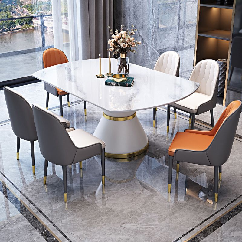 Sintered Stone Top Room Table Pedestal Dining Table for Kitchen Clearhalo 'Dining Tables & Seating' 'Dining Tables' 'dining_table' 'furn' 'furn_dining_table' 'Furniture' 'Kitchen & Dining Furniture' 1200x1200_423cbb28-ccdc-4dfb-9372-352b13b754c9