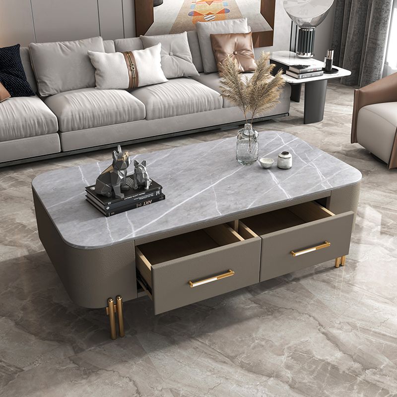 4 Legs Steel Frame Base Design Grey/white Rock Slab Top Coffee Table Clearhalo 'Coffee & Accent Tables' 'Coffee Tables' 'coffee_tables' 'Furniture' 'furniture_coffee_tables' 'Living Room Furniture' 1200x1200_423dd9df-cf0c-40e3-b4fc-3a23027465a2