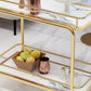 33.86" High Modern Style Prep Table Rolling Metal Prep Table for Home