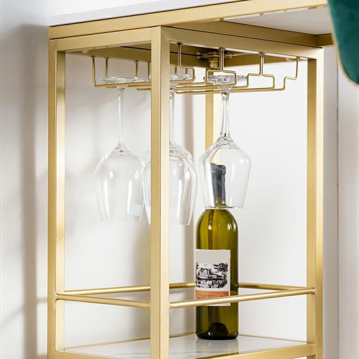 Freiform-Stehtisch mit Steinplatte, moderner Stehtisch mit Doppelsäule und Weinglashaltern