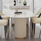Free Form Sintered Stone White Dining Table Simplicity Double Pedestal Table for Dining Room Clearhalo ' dining_table' 'Dining Tables & Seating' 'Dining Tables' 'furn' 'furn_dining_table' 'Furniture' 'furniture_dining_table' 'Kitchen & Dining Furniture' 'kitchen&dining_furn' 'kitchen' 'kitchen_dining_table' 1200x1200_4240f688-17d4-462e-bf6a-cb276c56a969