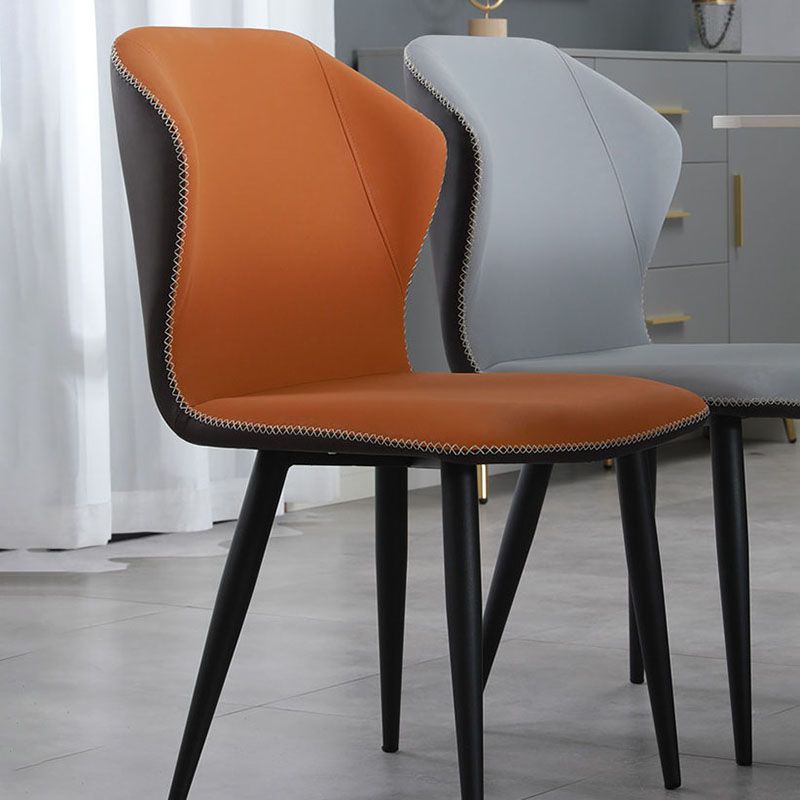 Industrial Style Faux Leather Chairs Wingback Parsons Chair for Home Clearhalo 'Dining Chairs' 'Dining Tables & Seating' 'dining_chair' 'furn' 'furn_dining_chair' 'Furniture' 'Kitchen & Dining Furniture' 1200x1200_424131b7-b6f4-4024-8af3-f2903e8fbc38