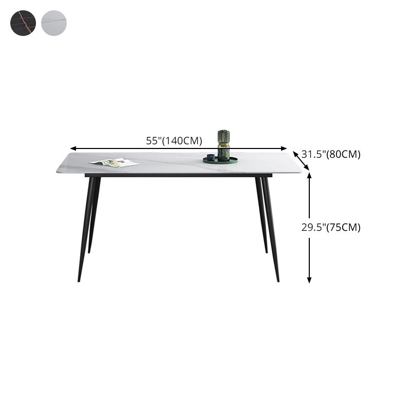Rectangle Shape Industrial Style Dining Table Sintered Stone Fixed Table for Restaurant Clearhalo ' dining_table' 'Dining Tables & Seating' 'Dining Tables' 'furn' 'furn_dining_table' 'Furniture' 'furniture_dining_table' 'Kitchen & Dining Furniture' 'kitchen&dining_furn' 'kitchen' 'kitchen_dining_table' 1200x1200_4242c942-70e8-4c77-bda0-580d8f0ff0a5