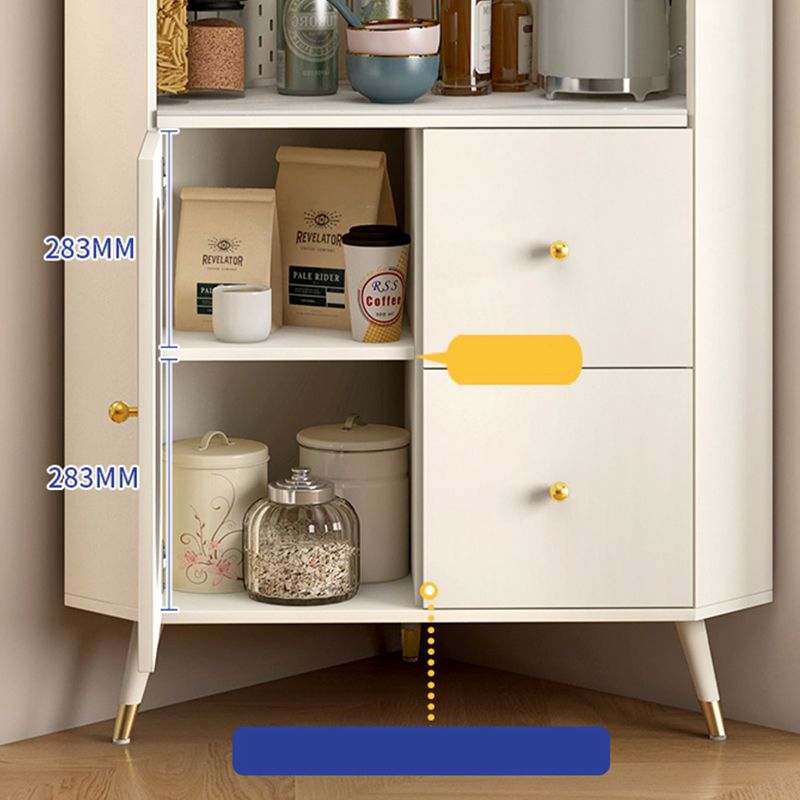 Contemporary Dining Hutch Glass Doors Faux Wood Storage Cabinet for Living Room Clearhalo 'Display & China Cabinets' 'display_china_cabinets' 'furn' 'furn_display_china_cabinets' 'Furniture' 'Kitchen & Dining Furniture' 1200x1200_42440c8e-af86-414d-9a0b-c73b59e44e27