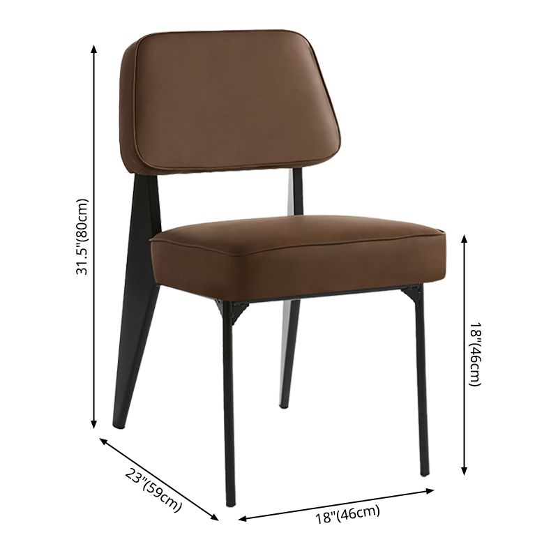 Industrial Armless Dining Chairs Open Back Upholstered Side Chair with Metal Legs Clearhalo ' kitchen&dining_furn' 'Dining Chairs' 'Dining Tables & Seating' 'dining_chair' 'furn' 'furn_dining_chair' 'Furniture' 'furniture_dining_chair' 'Kitchen & Dining Furniture' 'kitchen' 1200x1200_424457c2-891c-41f9-861d-602021e7d388