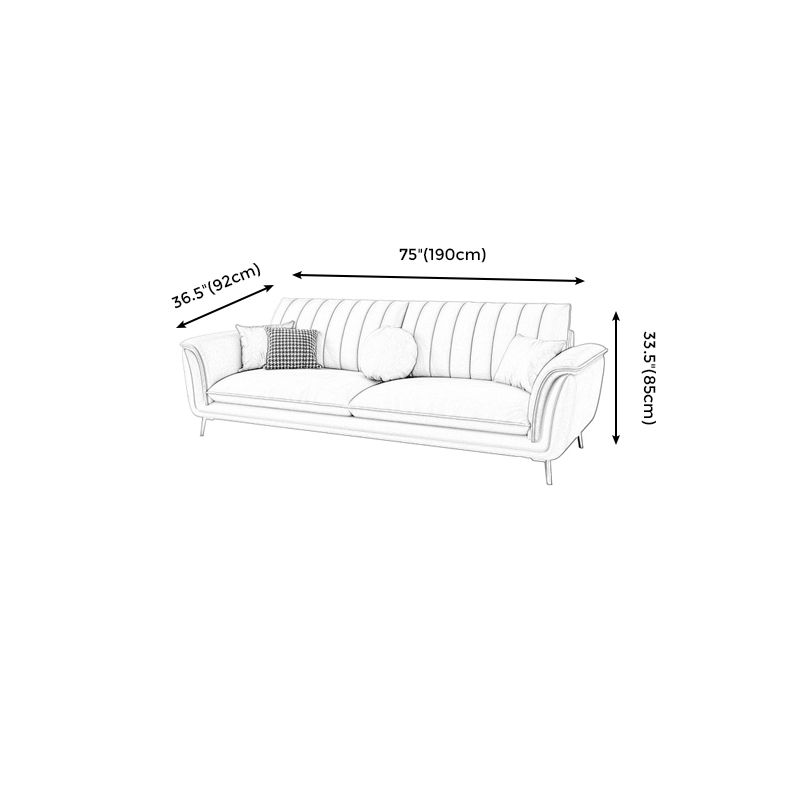 Contemporary White Sofa Waterproof Sewn Pillow Back Couch with Metal Legs Clearhalo 'furn' 'furn_sofas' 'Furniture' 'furniture_sofas' 'Living Room Furniture' 'Sofa' 'sofas' 1200x1200_42448f71-d8d8-43aa-b49d-bbd78fa17d90