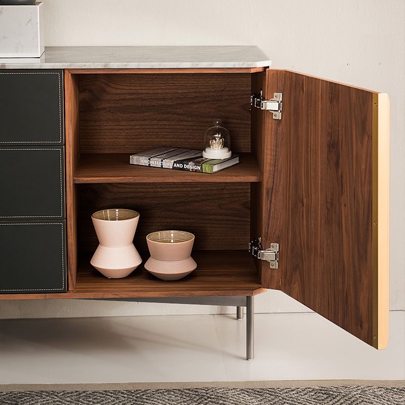 Glam Sideboard Wood Server Gabinet con spazio per la sala da pranzo