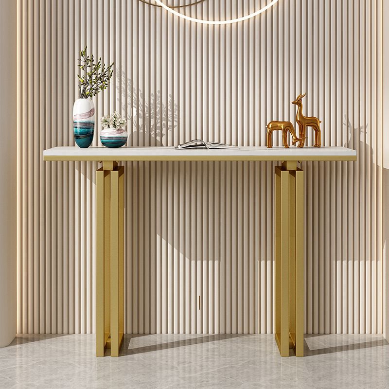 Tavolo accento console rettangolare glam tavolo da divano console di finitura antica in pietra