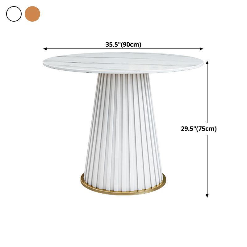 Luxury Sintered Stone Top Dining Table Restaurant Round Table with Metal Pedestal Base Clearhalo ' dining_table' 'Dining Tables & Seating' 'Dining Tables' 'furn' 'furn_dining_table' 'Furniture' 'furniture_dining_table' 'Kitchen & Dining Furniture' 'kitchen&dining_furn' 'kitchen' 'kitchen_dining_table' 1200x1200_42459206-303f-4c76-860b-7eb7475e3ad4