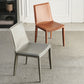 Faux Leather Matte Finish Dining Chair Modern Solid Back Side Chair