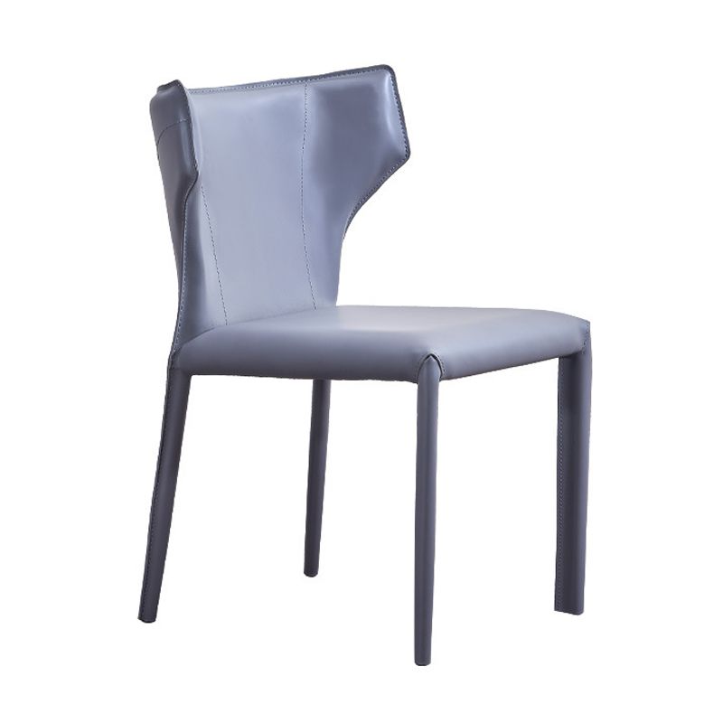 Sedia laterale di Wingback Fuce sedie da pranzo senza bracciole in pelle per la casa