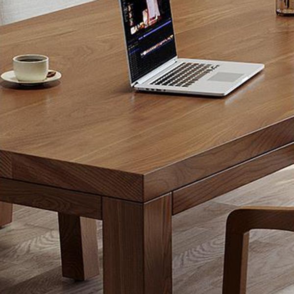 Mesa de comedor moderna de madera maciza, mesa de comedor de 4 patas para comedor