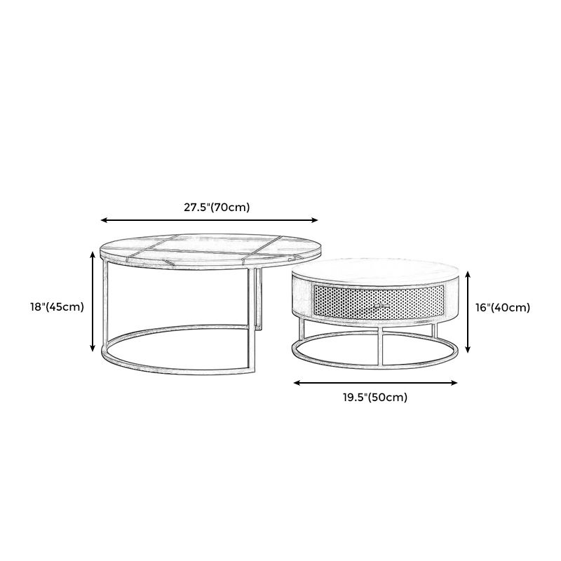 Frame Base Design Marble Metal Iron Black Base Round Coffee Table Clearhalo 'Coffee & Accent Tables' 'Coffee Tables' 'coffee_tables' 'furn' 'furn_coffee_tables' 'Furniture' 'Living Room Furniture' 1200x1200_424b7f7f-3c28-4e43-a209-601a13312cf7
