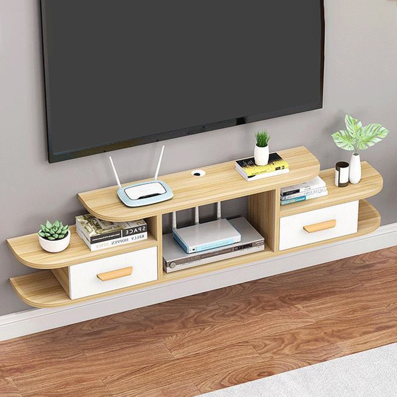 Modern Faux Wood TV Stand Console Wall-mounted TV Media Stand for Living Room Clearhalo 'furn' 'furn_tv_stands_entertainment_centers' 'Furniture' 'Living Room Furniture' 'TV Stands & Entertainment Centers' 'TV Stands & Media Storage Furniture' 'tv_stands_entertainment_centers' 1200x1200_424bb43c-a511-4b7e-9a3c-857787a897bf