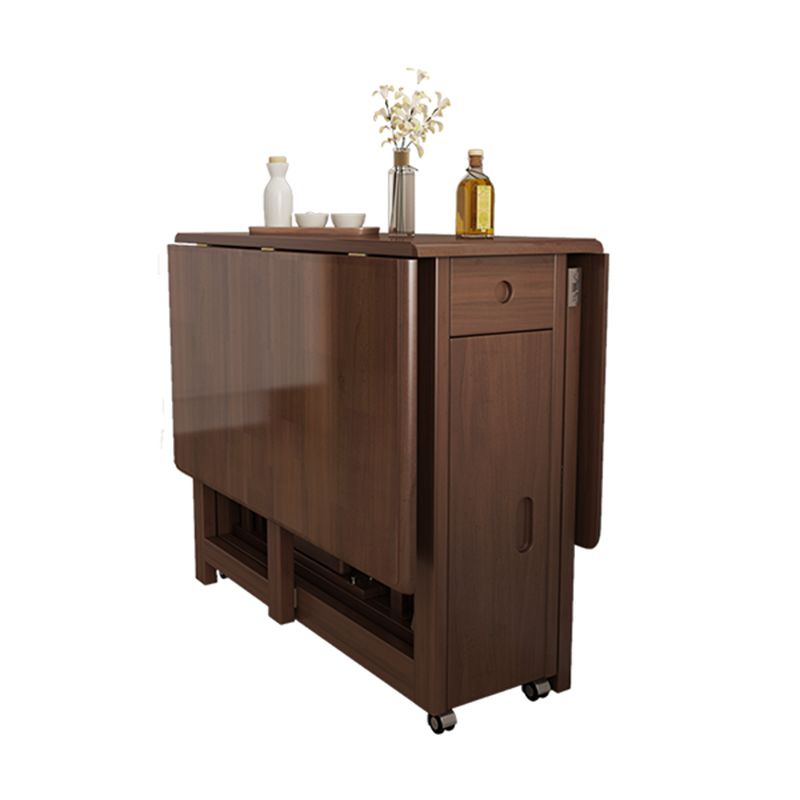 Mid-Century Modern Brown Dining Table Solid Wood Drop-Leaf Dining Table for Home Use Clearhalo ' dining_table' 'Dining Tables & Seating' 'Dining Tables' 'furn' 'furn_dining_table' 'Furniture' 'furniture_dining_table' 'Kitchen & Dining Furniture' 'kitchen&dining_furn' 'kitchen' 'kitchen_dining_table' 1200x1200_424bf29a-81eb-47d1-aa83-93fe8ca4b297