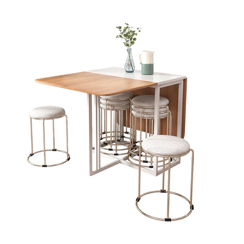 Artificial Wooden Top Foldable Table Extendable Rectangle Table with Trestle Base Clearhalo ' dining_table' 'Dining Tables & Seating' 'Dining Tables' 'furn' 'furn_dining_table' 'Furniture' 'furniture_dining_table' 'Kitchen & Dining Furniture' 'kitchen&dining_furn' 'kitchen' 'kitchen_dining_table' 1200x1200_424c49df-fe9d-4c69-b9ea-89472b2ecda9