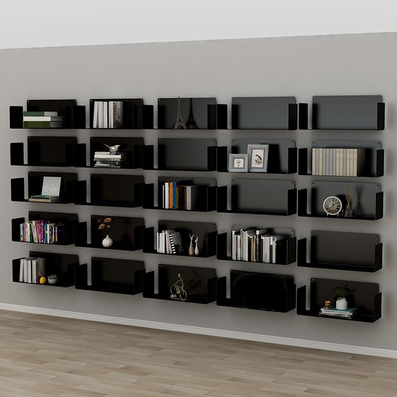 Metal Wall-mount Bookshelf Modern Closed Storage Bookcase with 1 Shelf , 8" D X 8" H Clearhalo 'Bookcases' 'furn' 'furn_bookcases' 'Furniture' 'Office Furniture' 1200x1200_424eea6a-6c38-4e33-b286-ca9d3ae67619