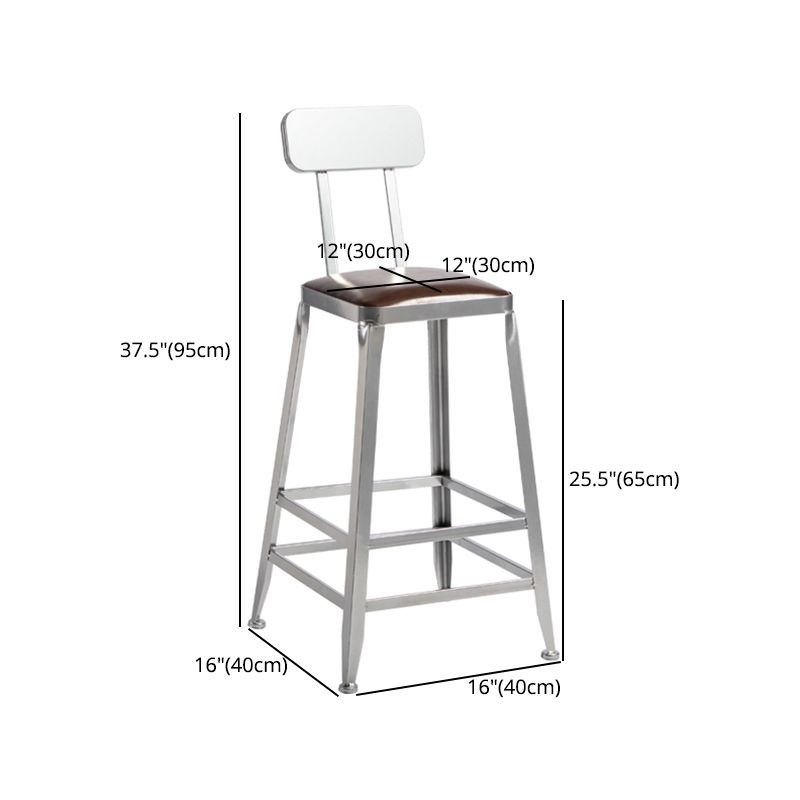 Modern Armless Counter Stool Iron Restaurant Bar Stool with Leather Cushion and Pedal Clearhalo 'Bar Furniture' 'Bar Stools' 'bar_stools' 'furn' 'furn_bar_stools' 'furniture_bar_stools' 'Kitchen & Dining Furniture' 'kitchen&dining_furn' 'kitchen' 'kitchen_furn' Furniture' 1200x1200_4250e95d-deff-4f2a-9138-a6da054139ab