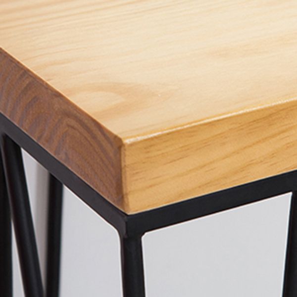 Mesa de bar rectangular, mesa moderna de madera maciza con altura y estantes