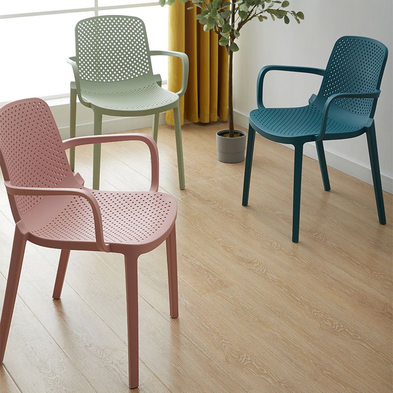 Plastic Modern Contemporary Kitchen Chair Arm Solid Back Dining Room Chair Clearhalo 'Dining Chairs' 'Dining Tables & Seating' 'dining_chair' 'Furniture' 'furniture_dining_chair' 'Kitchen & Dining Furniture' 1200x1200_42525e47-5343-4e42-89fa-4889a38df6e7