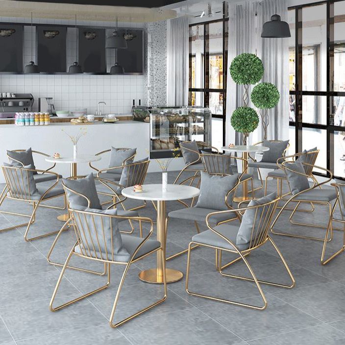 ホワイト1/5ピースダイニングセットモダンなスタイルフェイクマーブルダイニングテーブルセットセット