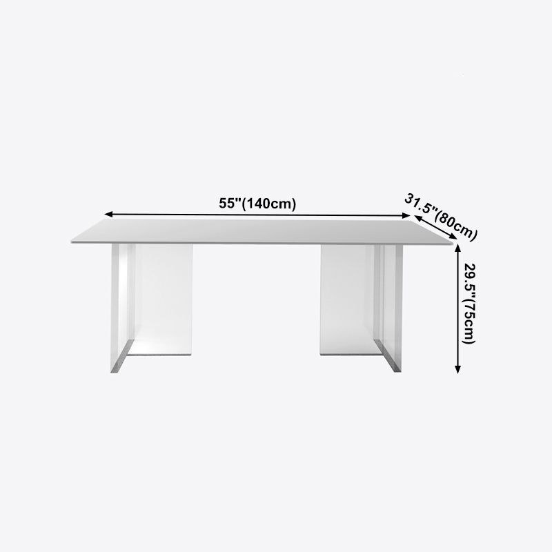 Modern Rectangle Dining Table White Sintered Stone Dining Table with Acrylic Base for Kitchen Clearhalo ' dining_table' 'Dining Tables & Seating' 'Dining Tables' 'furn' 'furn_dining_table' 'Furniture' 'furniture_dining_table' 'Kitchen & Dining Furniture' 'kitchen&dining_furn' 'kitchen' 'kitchen_dining_table' 1200x1200_425582d2-5684-4a7c-b2f9-6549b1c6e822