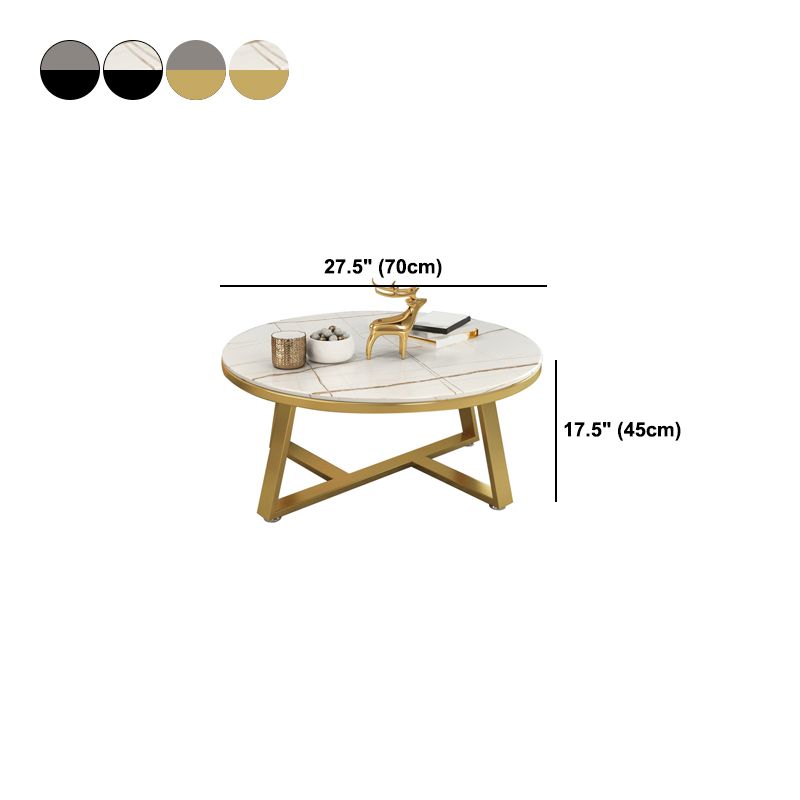 17.7" Tall Modern Cross Leg Cocktail Table Slate Round Top Coffee Table Clearhalo 'Coffee & Accent Tables' 'Coffee Tables' 'coffee_tables' 'Furniture' 'furniture_coffee_tables' 'Living Room Furniture' 1200x1200_425593f5-19cc-447d-bf86-787ebbb57afe