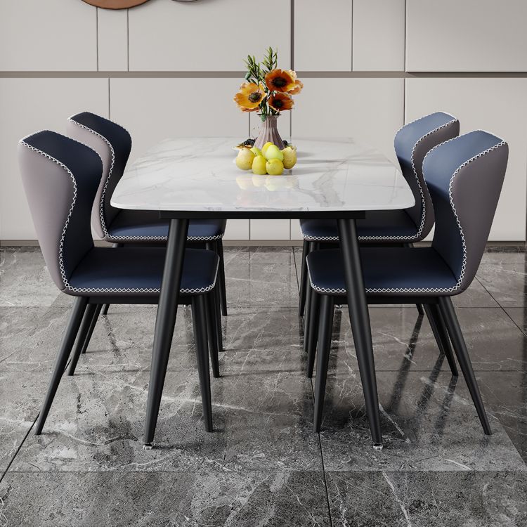 Modern Rectangular Dining Table Stone Top Tabletop for Dining Room Clearhalo 'Dining Tables & Seating' 'Dining Tables' 'dining_table' 'furn' 'furn_dining_table' 'Furniture' 'Kitchen & Dining Furniture' 1200x1200_4255e798-571b-49a5-9616-e2e3f8245975