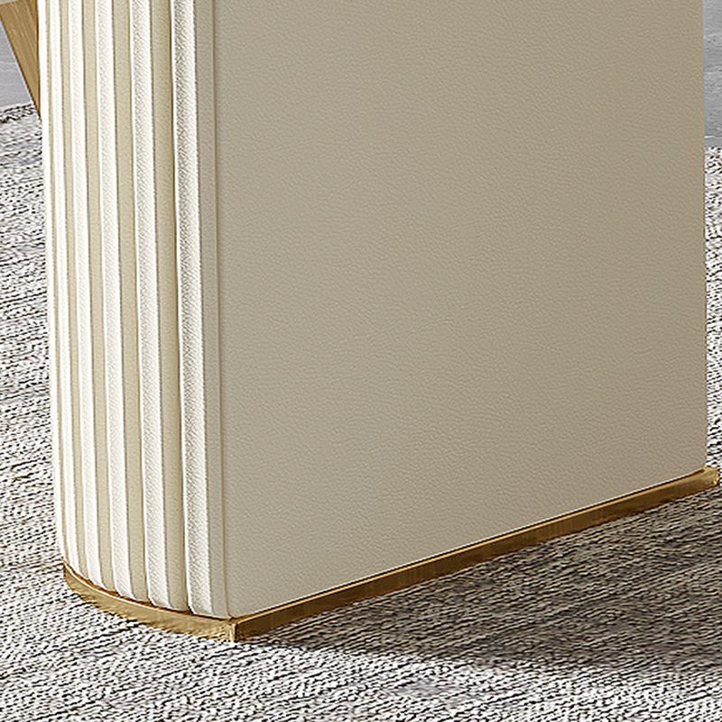 Contemporary Dining Rectangle Table Sintered Stone Table with Metal Legs for Home Clearhalo 'Dining Tables & Seating' 'Dining Tables' 'dining_table' 'furn' 'furn_dining_table' 'Furniture' 'Kitchen & Dining Furniture' 1200x1200_42567087-2c92-4129-b77d-911353d4eba6