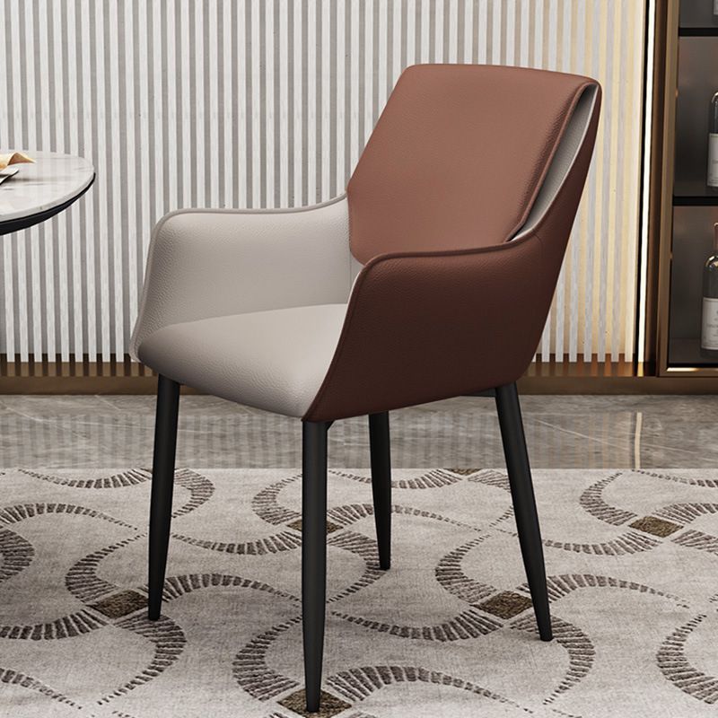 Modern Design Arm Solid Back Side Chairs Leather Dining Side Chair Clearhalo 'Dining Chairs' 'Dining Tables & Seating' 'dining_chair' 'furn' 'furn_dining_chair' 'Furniture' 'furniture_dining_chair' 'Kitchen & Dining Furniture' 1200x1200_425683d5-32c9-4ecc-8f5c-c9e895b993e3