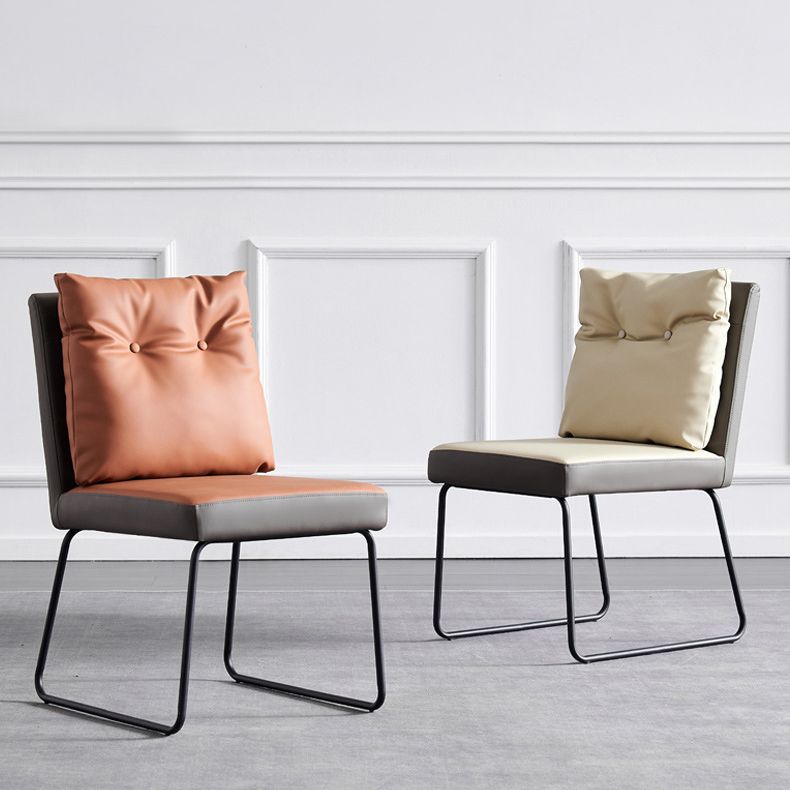 Indoor Industrial Side Chair Solid Back Metal Upholstered Dining Room Chair (Set of 2) Clearhalo ' kitchen&dining_furn' 'Dining Chairs' 'Dining Tables & Seating' 'dining_chair' 'furn' 'furn_dining_chair' 'Furniture' 'furniture_dining_chair' 'Kitchen & Dining Furniture' 'kitchen' 1200x1200_42570d17-7b6e-4930-913d-a6fc4651e752