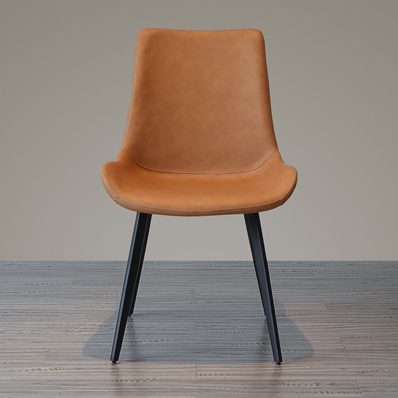 Glam Style Faux Leather Side Chairs Solid Back Armless Dining Chair for Home Use Clearhalo ' kitchen&dining_furn' 'Dining Chairs' 'Dining Tables & Seating' 'dining_chair' 'furn' 'furn_dining_chair' 'Furniture' 'furniture_dining_chair' 'Kitchen & Dining Furniture' 'kitchen' 1200x1200_4257cc7f-0db1-4a9a-9c40-19eeb07e0e4f