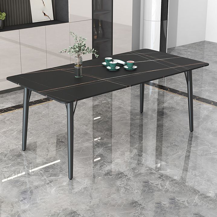 Modern Style Dining Table Rectangle Sintered Stone 4 Legs Dining Table for Kitchen Clearhalo ' dining_table' 'Dining Tables & Seating' 'Dining Tables' 'furn' 'furn_dining_table' 'Furniture' 'furniture_dining_table' 'Kitchen & Dining Furniture' 'kitchen&dining_furn' 'kitchen' 'kitchen_dining_table' 1200x1200_4258018e-1265-4833-a785-446f49423852