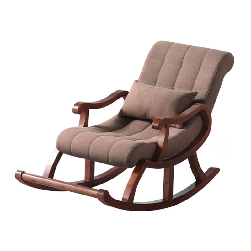 Chaise à bascule moderne du milieu du siècle en daim allongé-chaise accentuale allongée avec coussin de siège