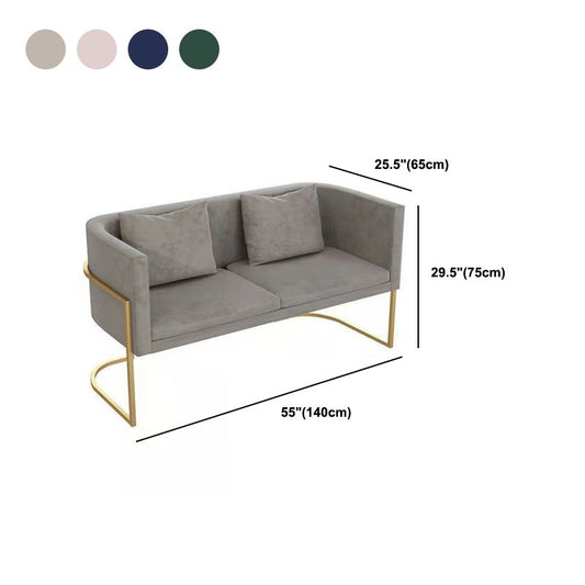 Velvet Gold Modernes Sofa Smoking Arm Loveseat zeitgenössischer Stil