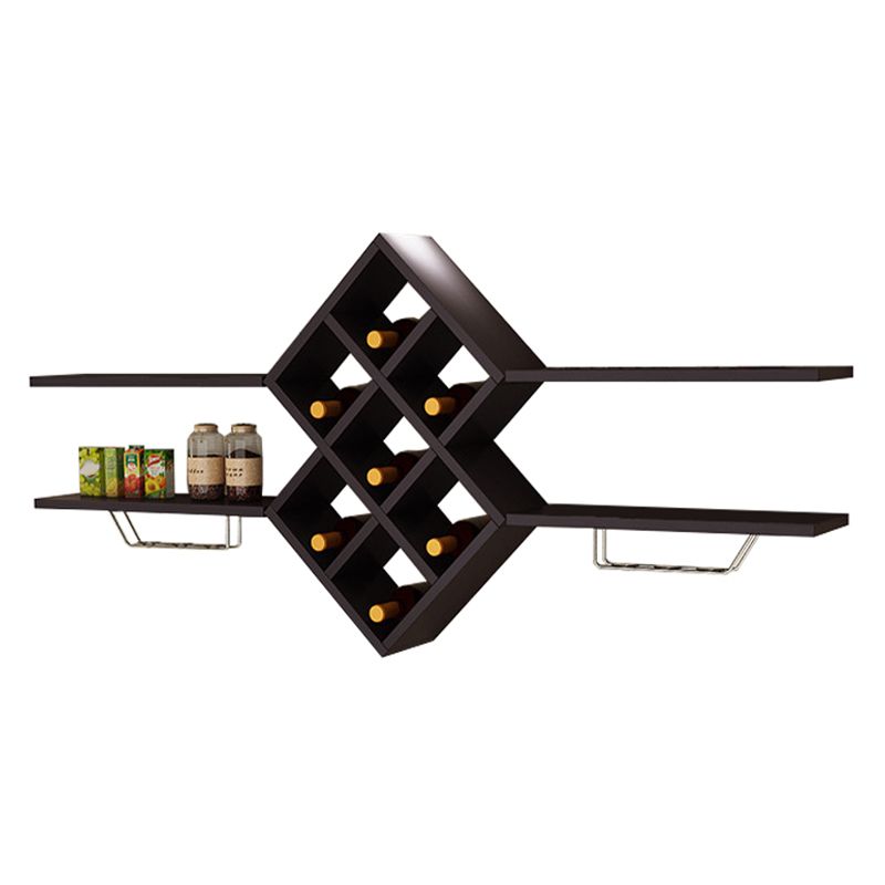 Contemporary Manufactured Wood Wine Bottle & Glass Rack Wall Mounted Wine Rack Kit