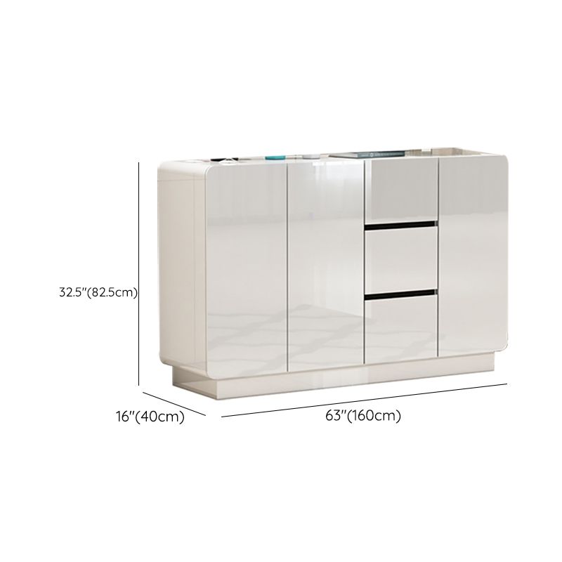 Pinie de bois en bois d'ingénierie blanche buffet de style moderne avec 3 tiroirs