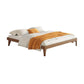 Ash Standard Bed Brown 12.59" High Bed Without Headboard, Mid-Century Modern Style