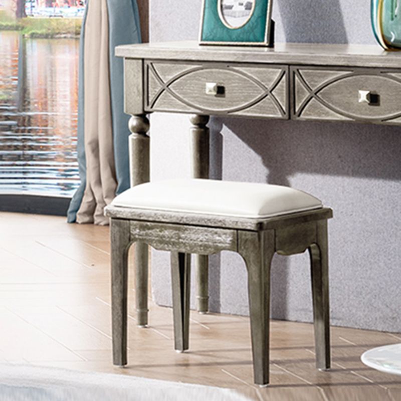 Eiken ijdelheid set met ontlasting grijze ijdelheid met lade en spiegel