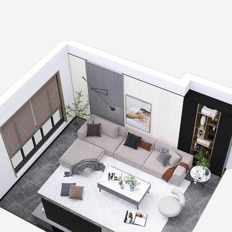 Rectangle Single Coffee Table Four Legs Coffee Table with Storage Clearhalo 'Coffee & Accent Tables' 'Coffee Tables' 'coffee_tables' 'furn' 'furn_coffee_tables' 'Furniture' 'Living Room Furniture' 1200x1200_425b1724-5c62-4343-8a31-ebf62330e13a