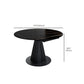 Contemporary Round Dining Table Sintered Stone Table with Metal Base for Kitchen