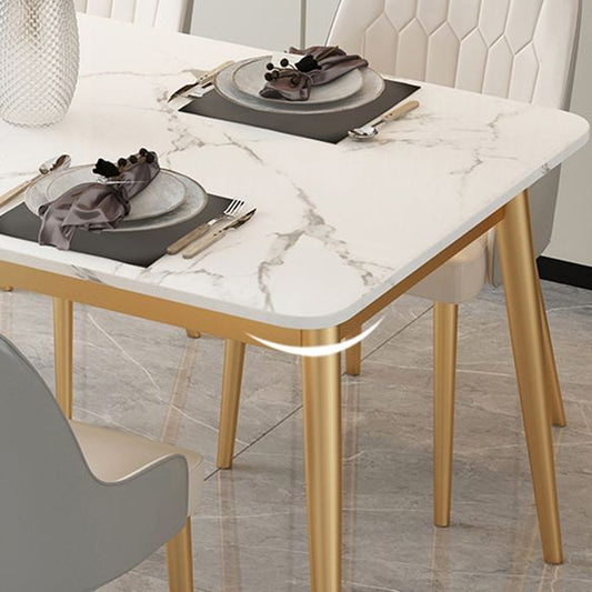 Glam Sintered Stone Dining Room Set Standard Height with 4 Legs Base Dining Furniture Clearhalo 'Dining Room Sets' 'Dining Tables & Seating' 'dining_room_set' 'furn' 'furn_dining_room_set' 'Furniture' 'furniture_dining_room_set' 'Kitchen & Dining Furniture' 'kitchen&dining_furn' 'kitchen' 1200x1200_425c4aad-0849-410f-a52a-36aad478ecf0