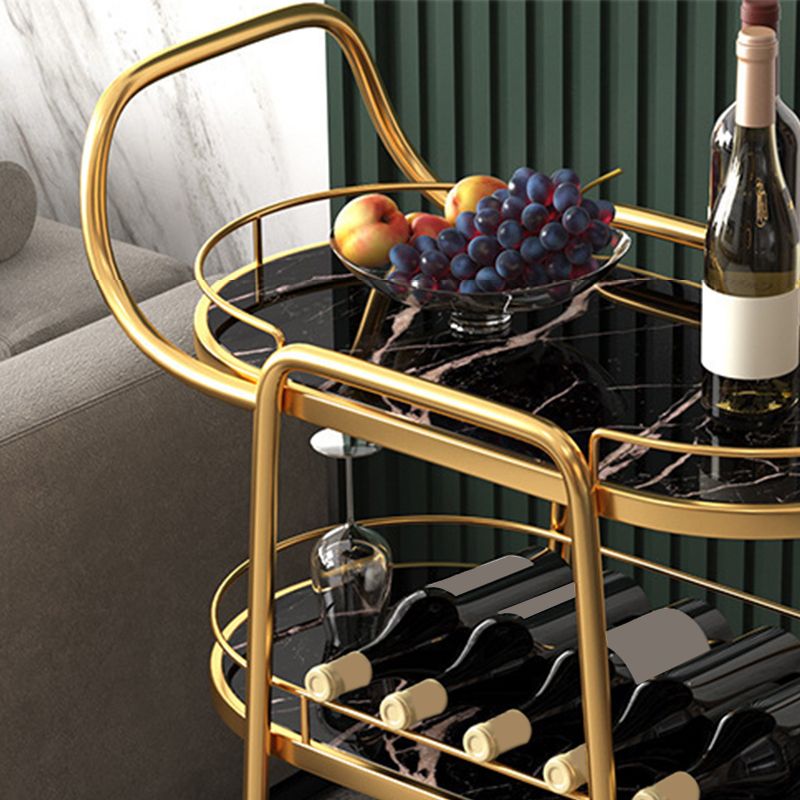 24.41 "W Table de préparation contemporaine à rouler en métal avec porte-serviettes