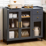Modern Style Dining Server Acrylic Doors Dining Server in Gray Clearhalo 'buffet_sideboard' 'Buffets & Sideboards' 'furn' 'furn_buffet_sideboard' 'Furniture' 'Kitchen & Dining Furniture' 1200x1200_425d278d-4ce3-4c49-9f53-a5c5555b42e6