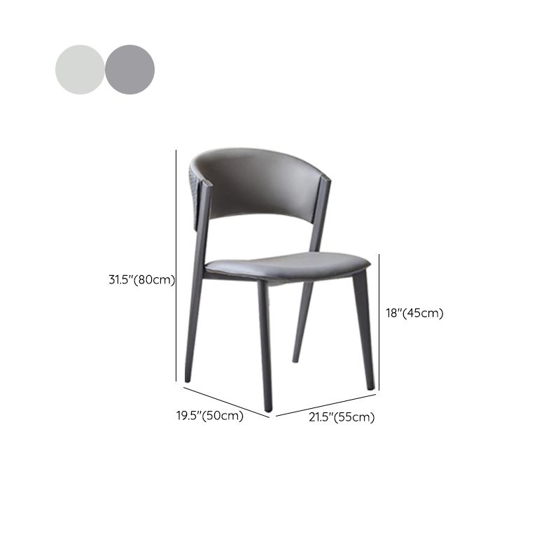 ダイニングルーム布張りの椅子ホームオープンバックフェイクレザーダイニングチェア