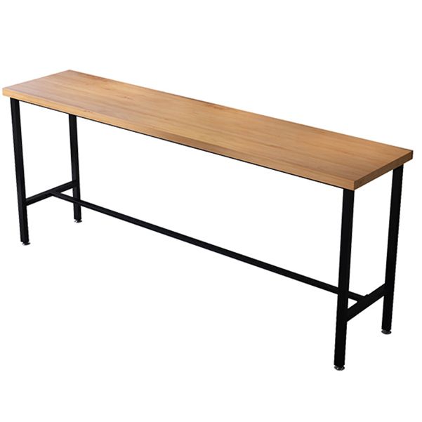 Solid Wood Bar Dining Table Industrial Bar Dining Table with Black Trestle Base Clearhalo 'Bar Furniture' 'Bar Tables' 'bar_tables' 'furn' 'furn_bar_tables' 'Furniture' 'furniture_bar_tables' 'Kitchen & Dining Furniture' 1200x1200_425dabbe-9fcb-4ed9-87e6-934855514a9e