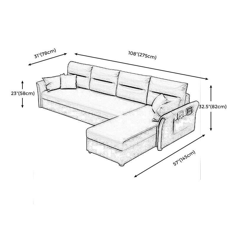 Modern Convertible Futon Sofa Bed 4-seater Settee Furniture with Bolster Pillows Clearhalo 'furn' 'furn_sectionals' 'Furniture' 'furniture_sectionals' 'kitchen' 'kitchen_sectionals' 'Living Room Furniture' 'Sectionals' 1200x1200_425fda06-cfd8-4670-a5b1-c8060c81c46b