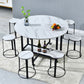 Extendable Dining Table Round Dining Table for Kitchen Dining Room Clearhalo 'Dining Tables & Seating' 'Dining Tables' 'dining_table' 'furn' 'furn_dining_table' 'Furniture' 'Kitchen & Dining Furniture' 1200x1200_42654007-ecd0-4110-9544-578e2ecbaad2