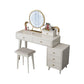 Modern Style Rubber Wood Vanity Table with 6 Drawers Dressing Table